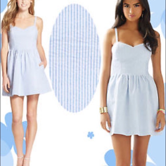 Lilly Pulitzer Christine Dress Size 0 Searsucker - Picture 4 of 14